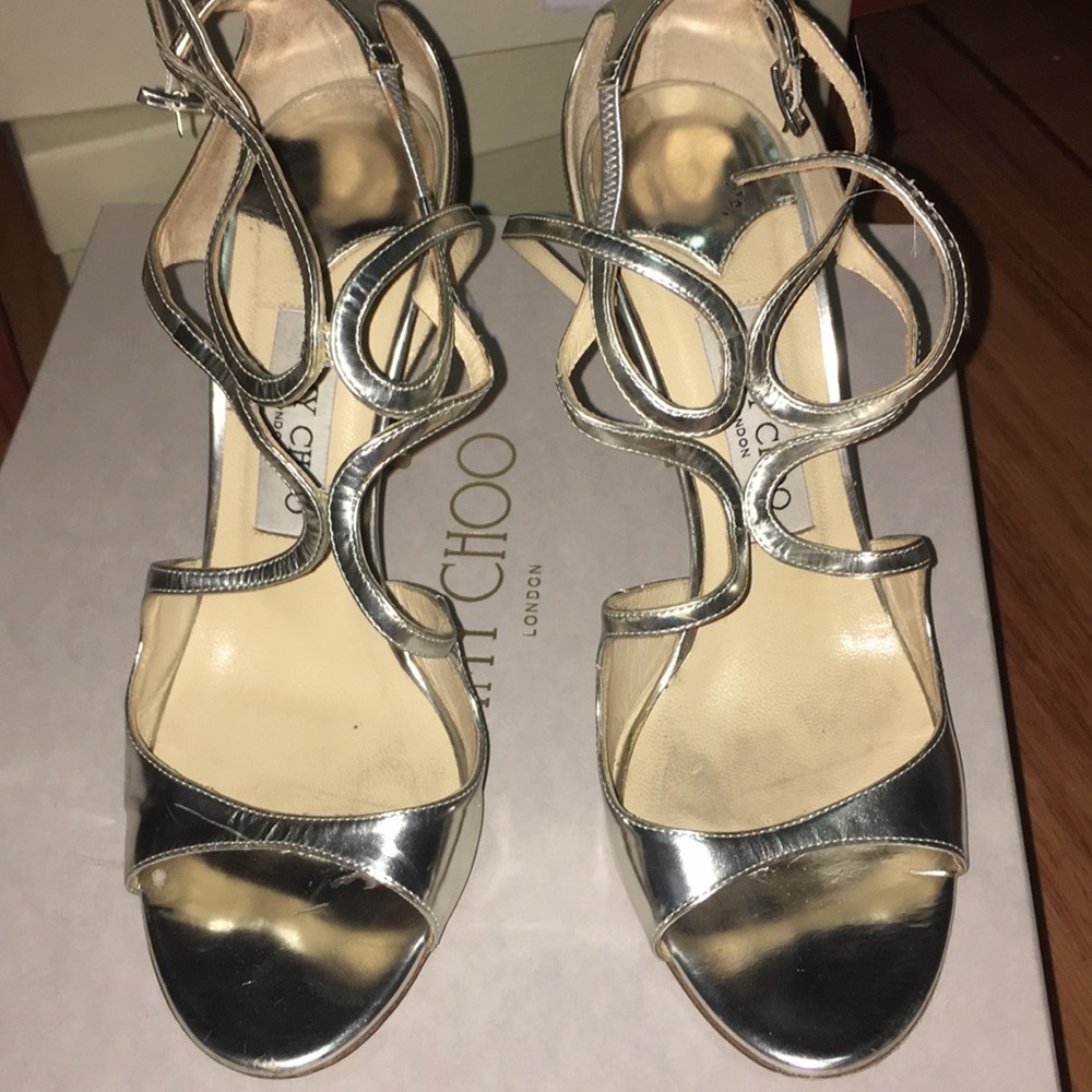 SOLD Jimmy Choo- strappy silver 39  SOLD